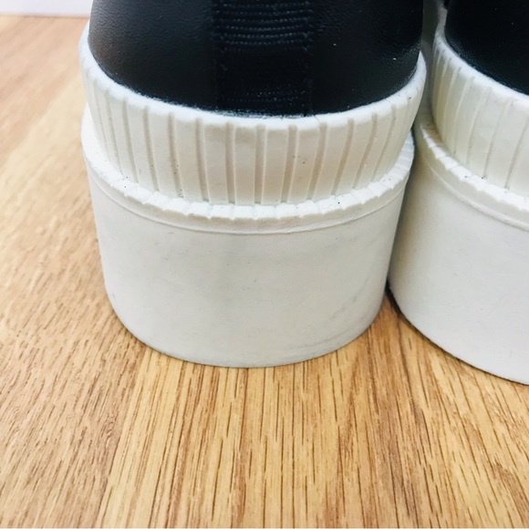 GIANNI BINI Black Leather Platform Ankle Boot Bootie Lug Sole Sneaker Size 7 New - Picture 10 of 15